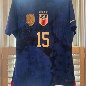 Megan Rapinoe #15 USA 2023 NIKE Blue TeamUSA Jersey Women’s Dry Fit Jersey MED